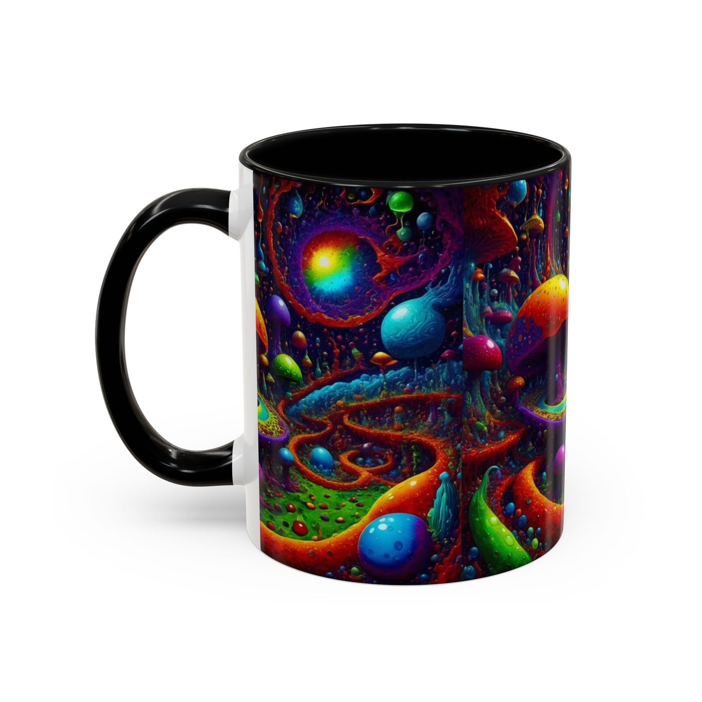 Psychedelic Mushroom Galaxy Coffee Mug — Vibrant Trippy Accent Mug (11/15oz)