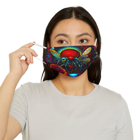 Psychedelic Bee Face Mask — Vibrant Floral Insect Print