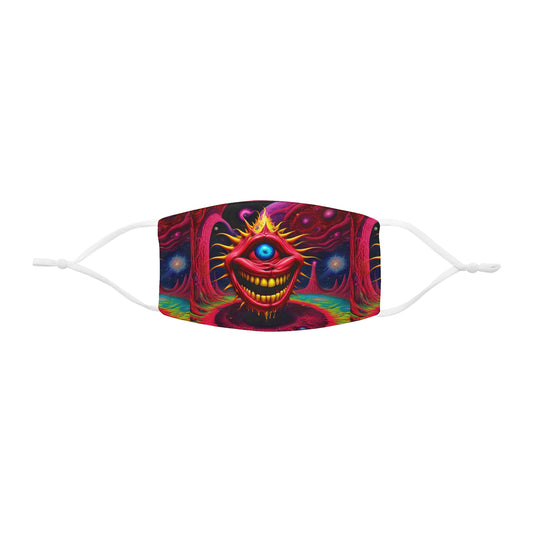 Psychedelic Cyclops Smile Face Mask — Colorful Trippy Monster Print