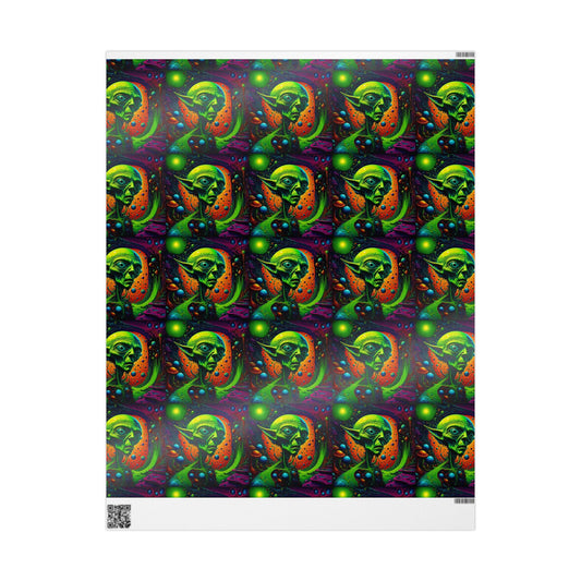Psychedelic Alien Moon Wrapping Paper