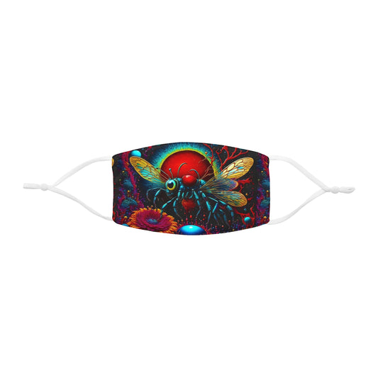 Psychedelic Bee Face Mask — Vibrant Floral Insect Print