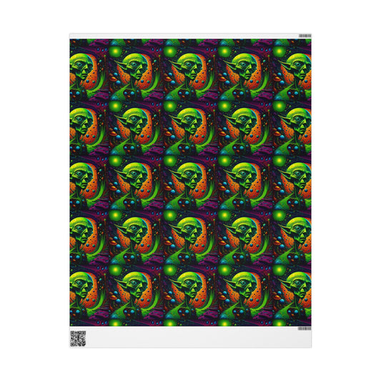 Psychedelic Alien Moon Wrapping Paper